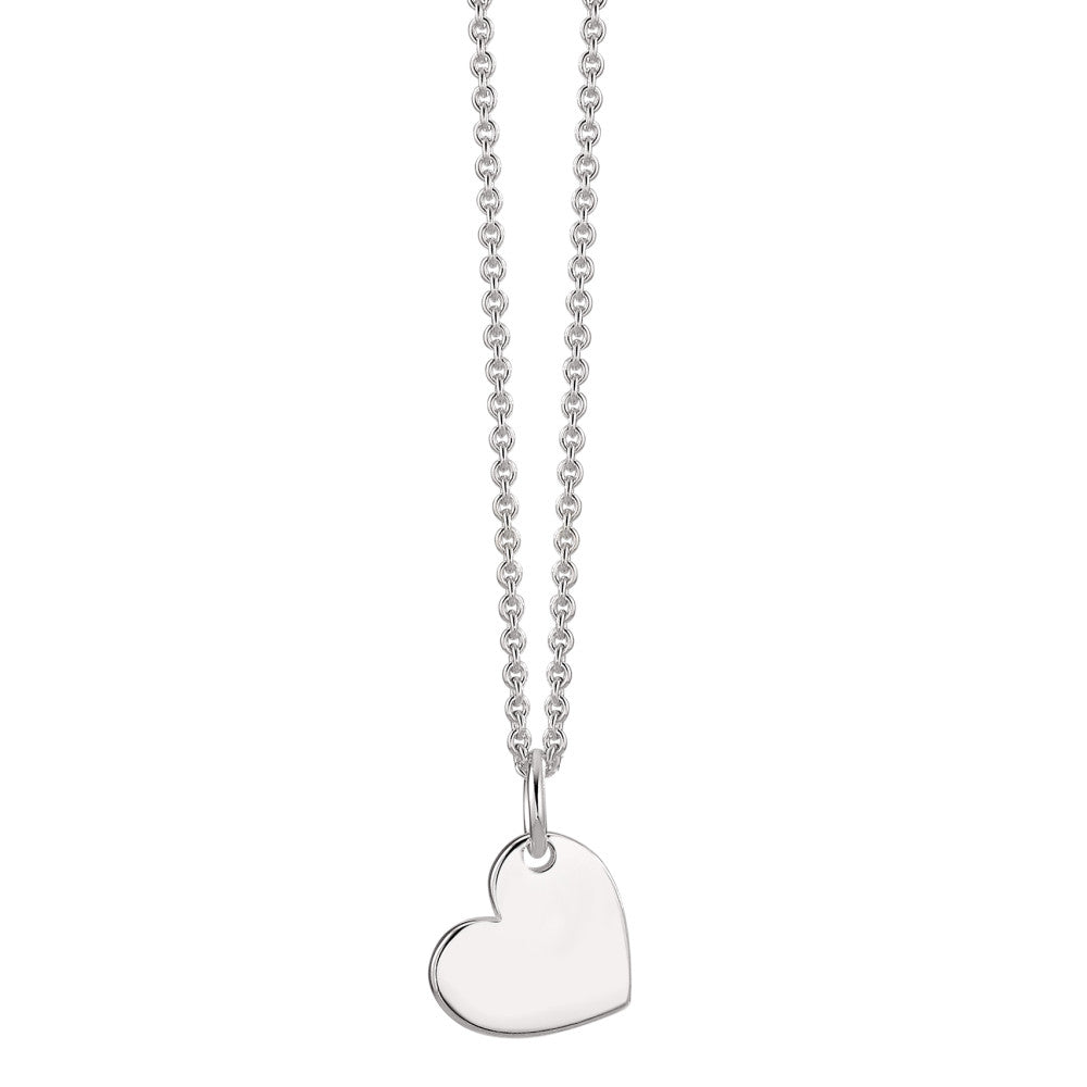 Necklace with pendant Silver Heart 42-47 cm Ø10 mm