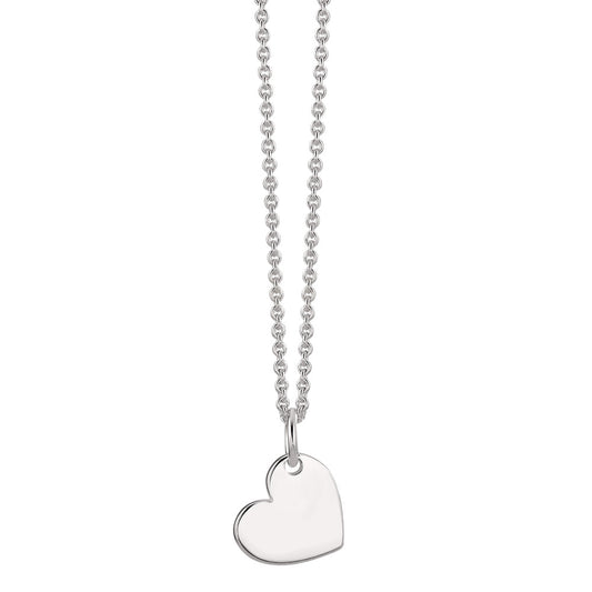 Necklace with pendant Silver Heart 42-47 cm Ø10 mm