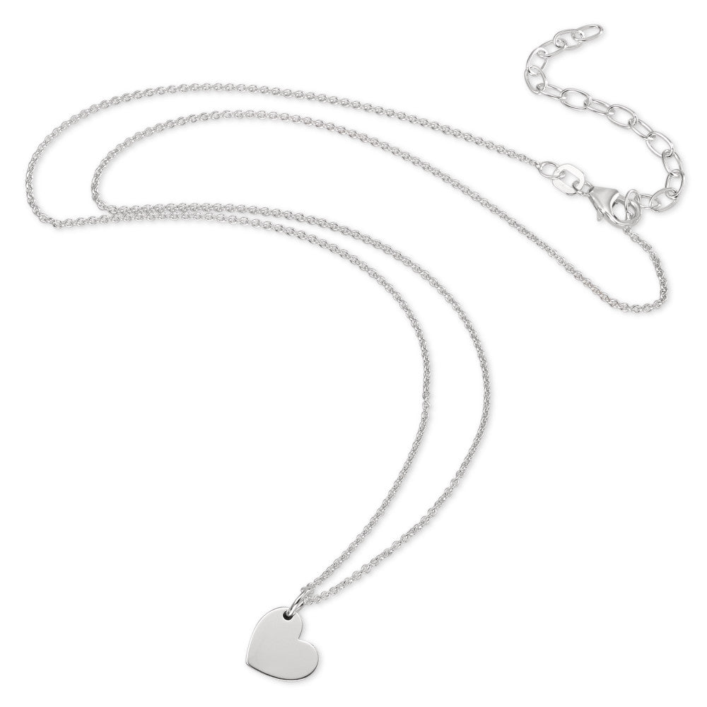 Necklace with pendant Silver Heart 42-47 cm Ø10 mm