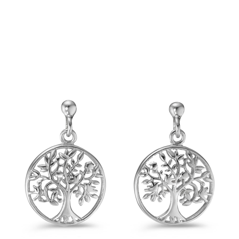 Drop Earrings Silver Rhodium plated Tree Of Life