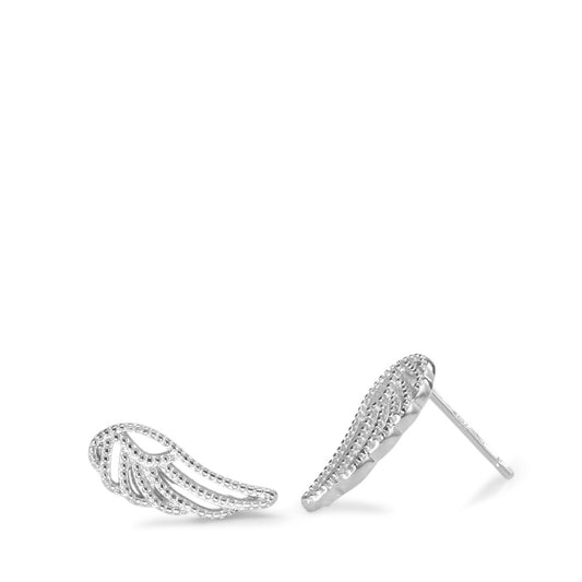 Stud earrings Silver Rhodium plated Wing