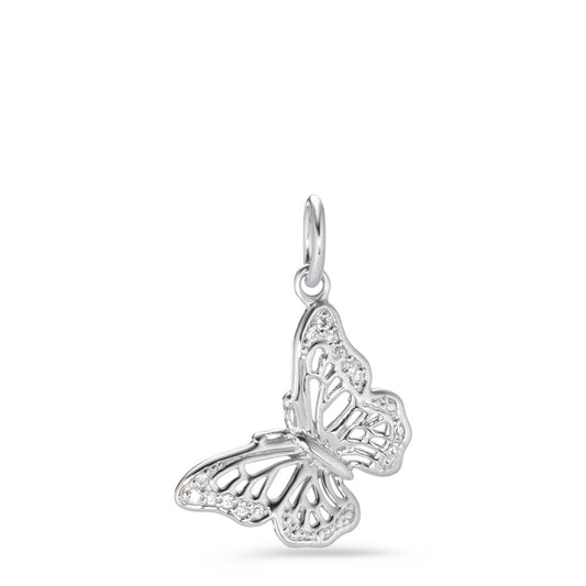 Pendant Silver Zirconia Rhodium plated Butterfly