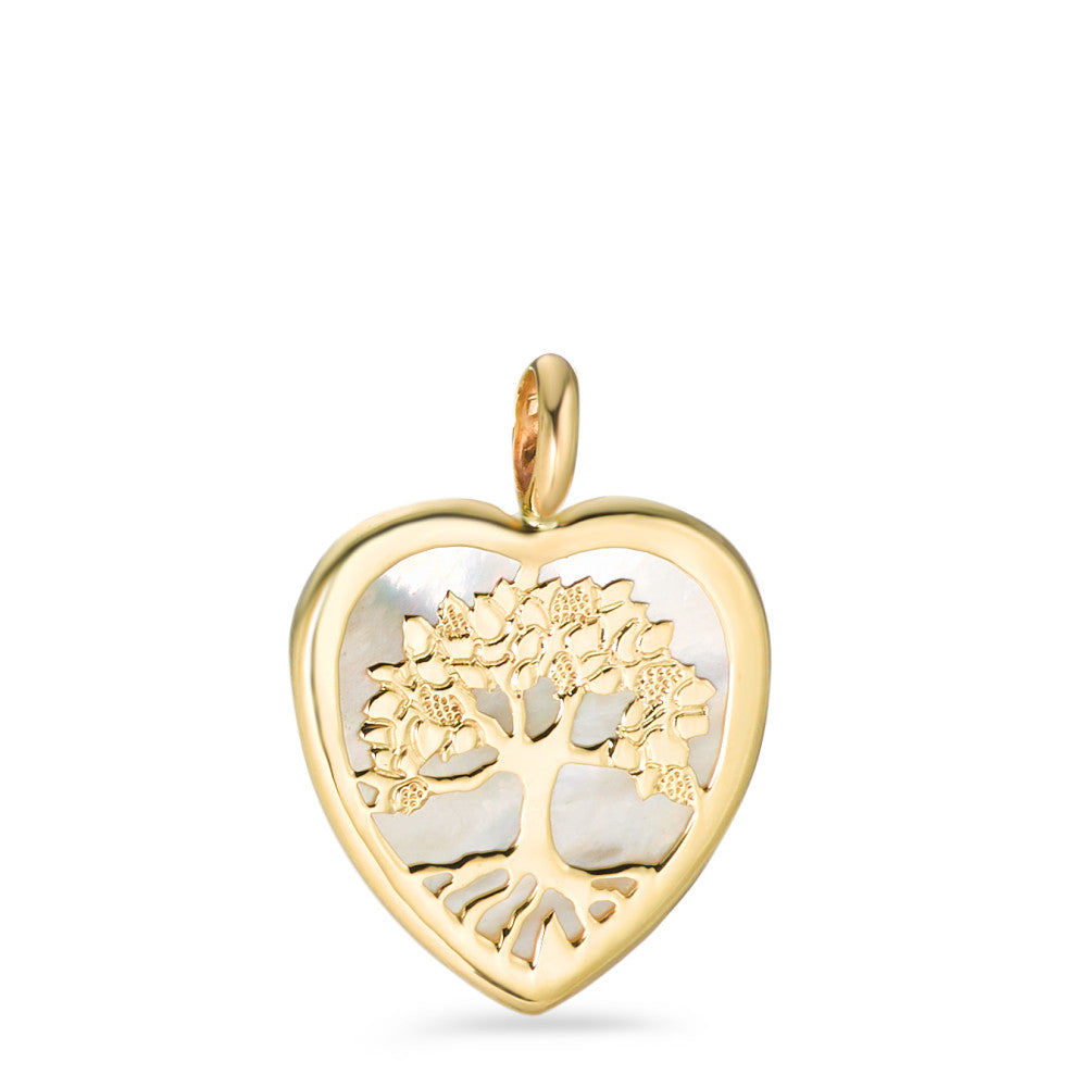 Pendant 9k Yellow Gold Mother of pearl Tree Of Life Ø18 mm