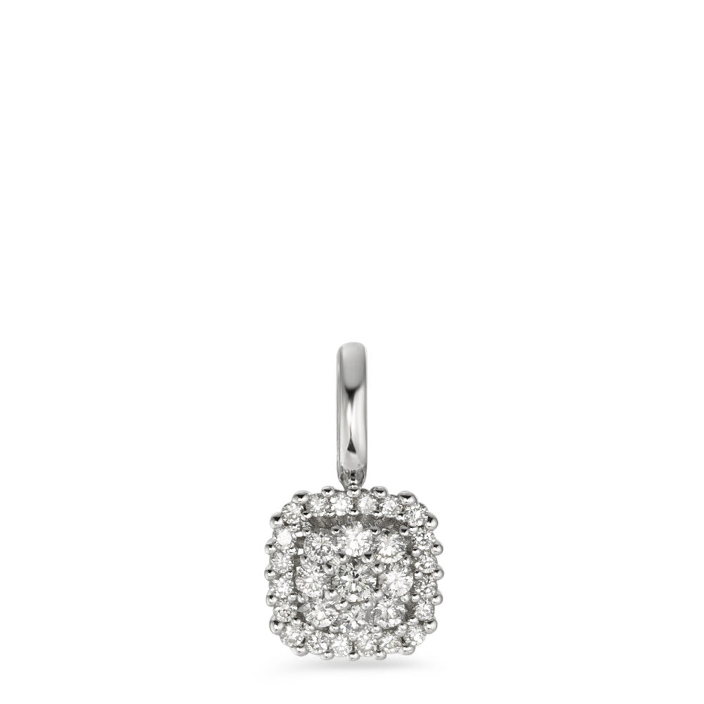 Pendant 18k White Gold Diamond White, 0.25 ct, 29 Stones, brilliant, w-si Ø8 mm