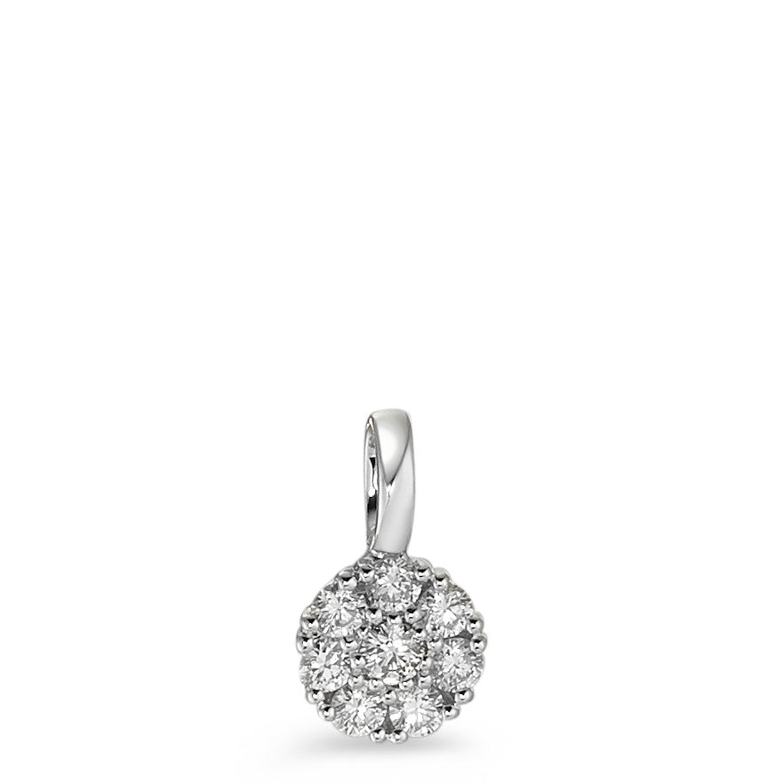 Pendant 18k White Gold Diamond White, 0.17 ct, 8 Stones, brilliant, w-si Ø5.5 mm