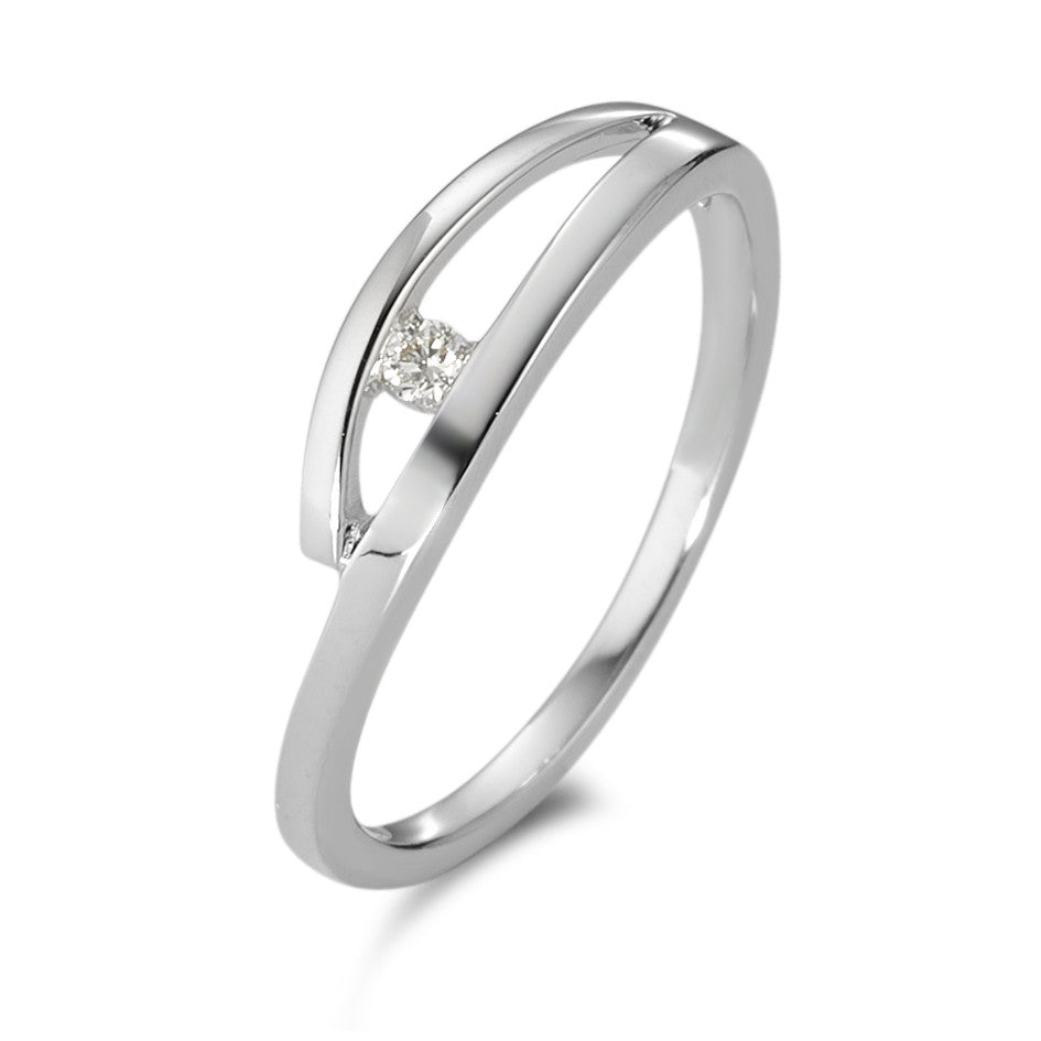 Ring 18k White Gold Diamond White, 0.03 ct, brilliant, w-si