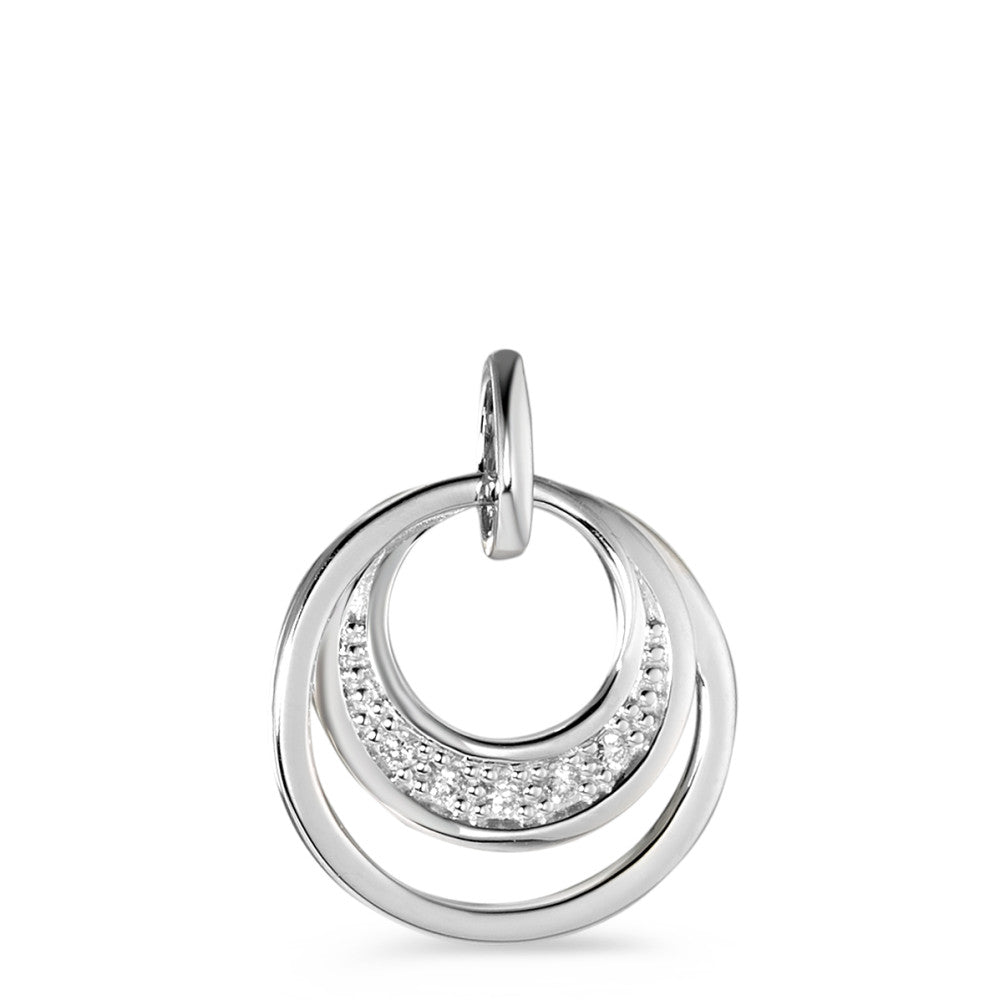 Pendant 18k White Gold Diamond White, 0.04 ct, 5 Stones, brilliant, w-si Ø15 mm