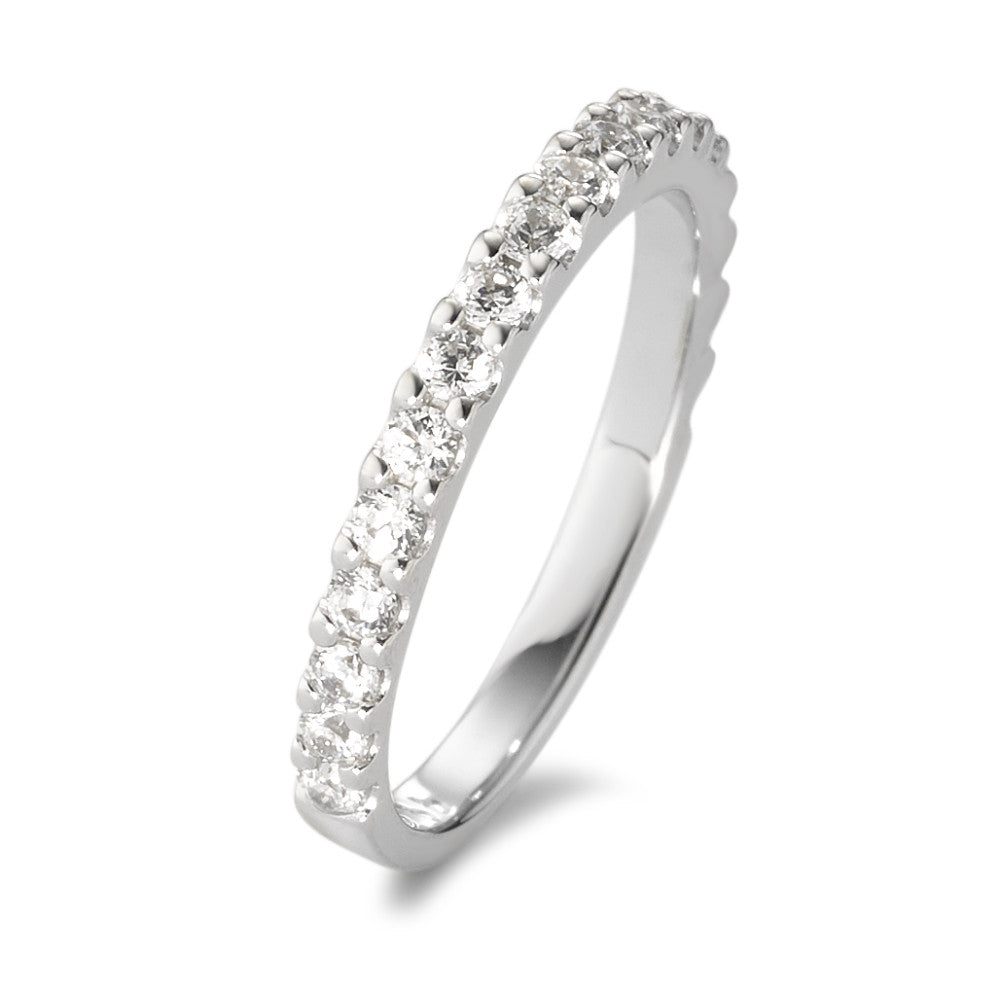 Memory ring 9k White Gold Zirconia White, 19 Stones