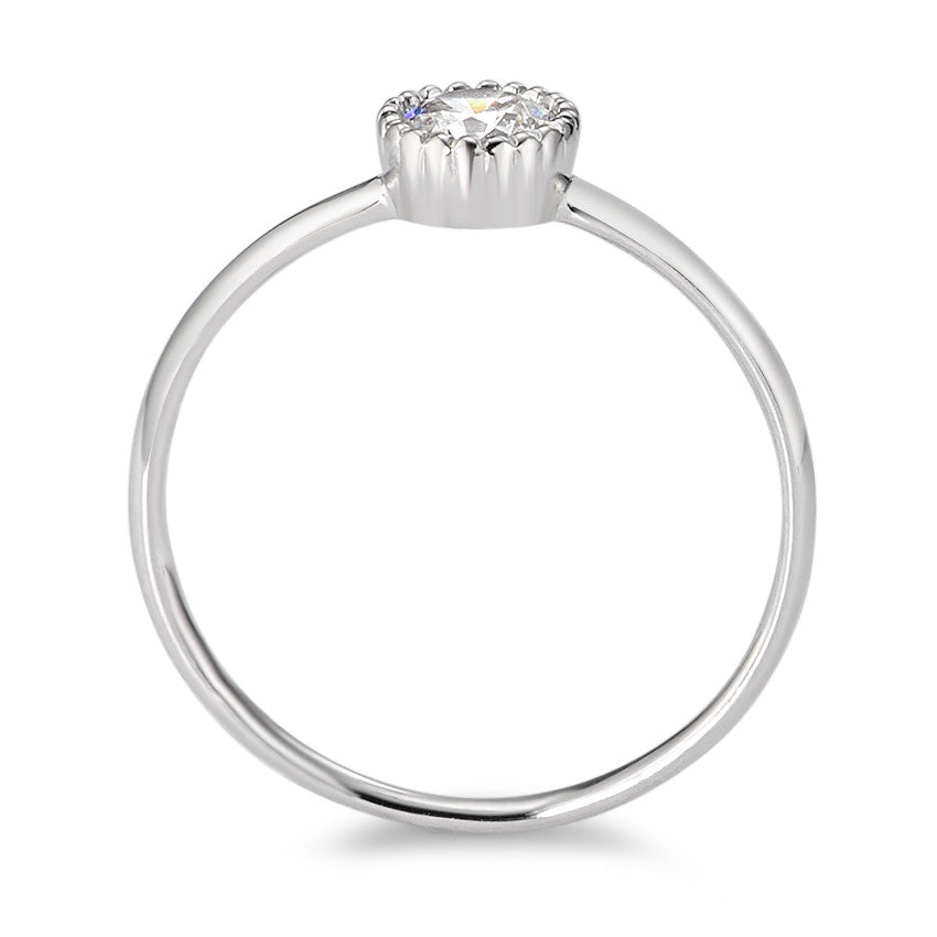 Solitaire ring 9k White Gold Zirconia White Ø5.7 mm