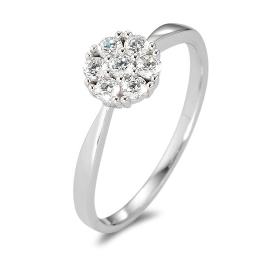 Solitaire ring 9k White Gold Zirconia White, 7 Stones Ø6.8 mm