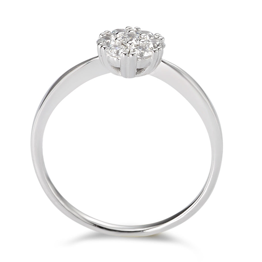 Solitaire ring 9k White Gold Zirconia White, 7 Stones Ø6.8 mm