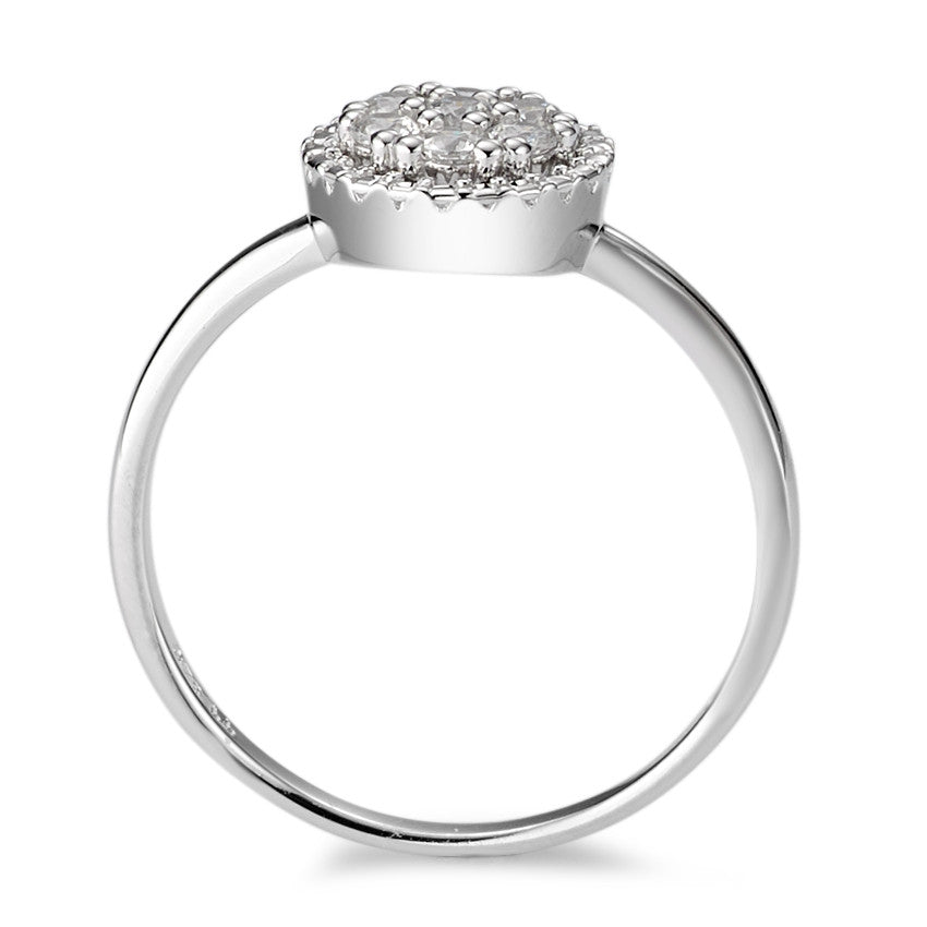 Solitaire ring 9k White Gold Zirconia White, 7 Stones Ø8.7 mm