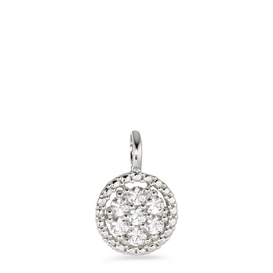 Pendant 9k White Gold Zirconia White, 7 Stones Ø9.2 mm