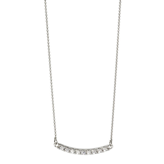 Necklace 9k White Gold Zirconia White, 9 Stones 40-42 cm