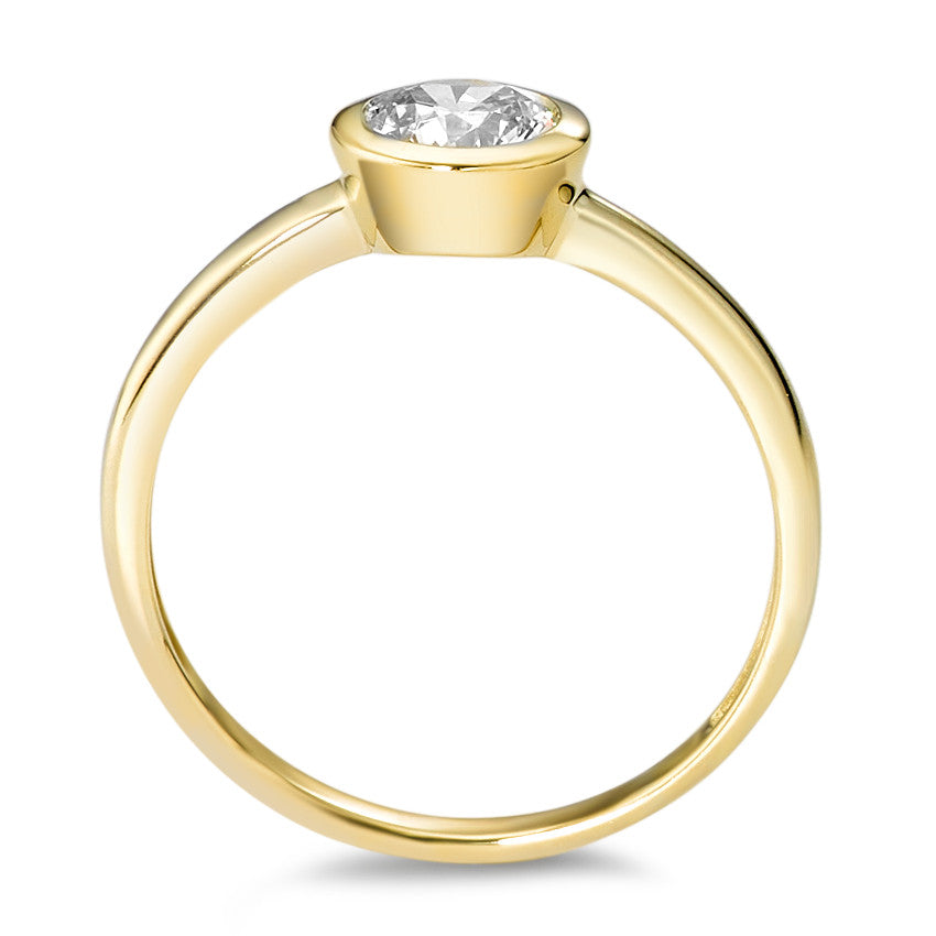 Solitaire ring 9k Yellow Gold Zirconia White Ø6.7 mm