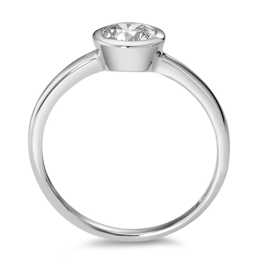 Solitaire ring 9k White Gold Zirconia White Ø7 mm