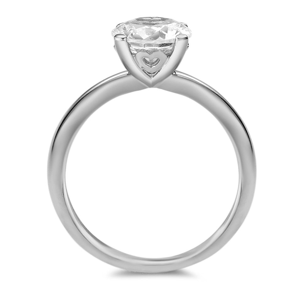 Solitaire ring 9k White Gold Zirconia White Ø7 mm