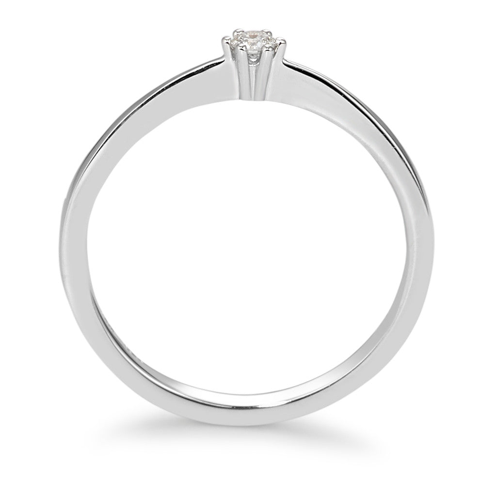 Solitaire ring 18k White Gold Diamond White, 0.05 ct, brilliant, w-si