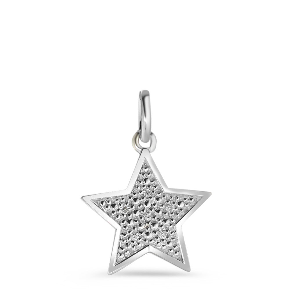 Pendant 9k White Gold Diamond White, 0.02 ct, 6 Stones, brilliant, p1 Star Ø11 mm