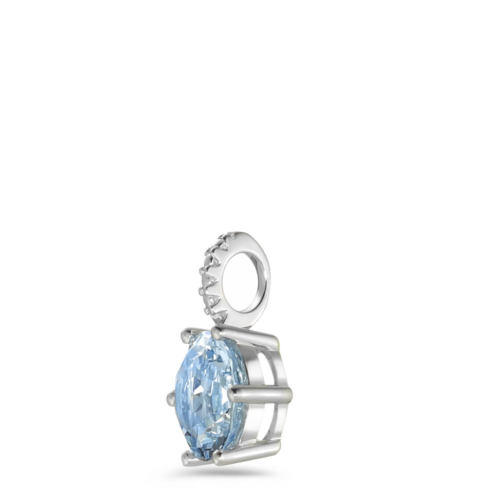 Pendant 9k White Gold Topaz Blue Ø9 mm