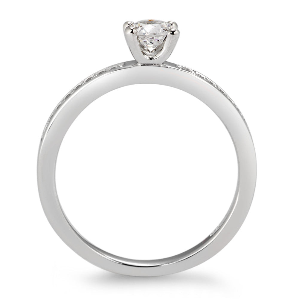 Solitaire ring 9k White Gold Zirconia White, 17 Stones Ø4 mm