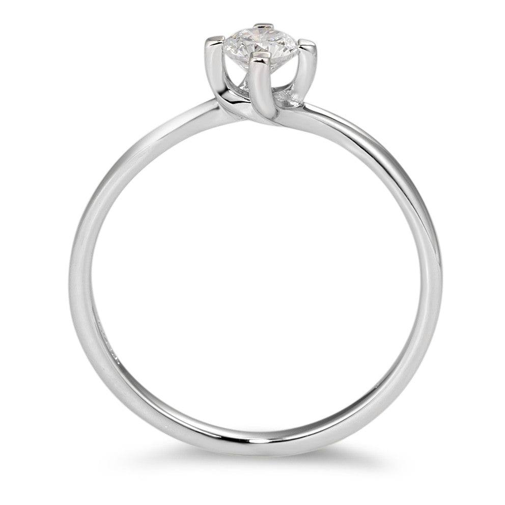 Solitaire ring 9k White Gold Zirconia White Ø3.5 mm