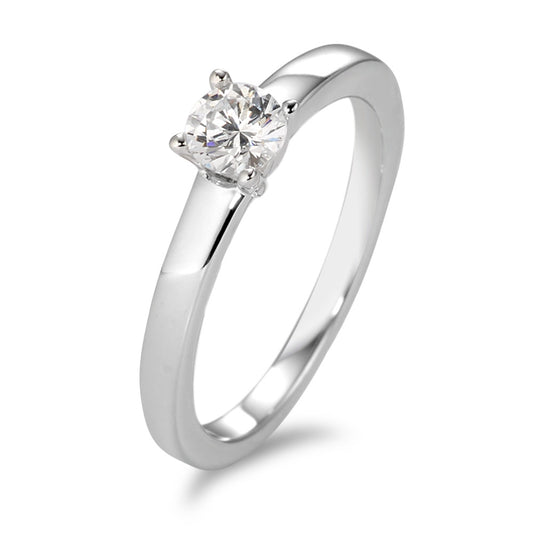 Solitaire ring 9k White Gold Zirconia White Ø4 mm