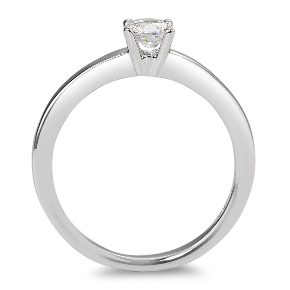 Solitaire ring 9k White Gold Zirconia White Ø4 mm