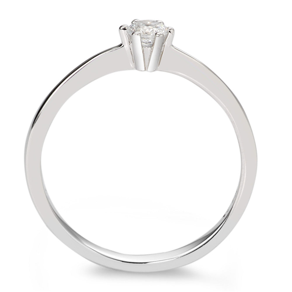 Solitaire ring 9k White Gold Zirconia White Ø3 mm