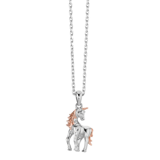 Chain necklace with pendant Silver Rose Bicolor Unicorn 36-38 cm