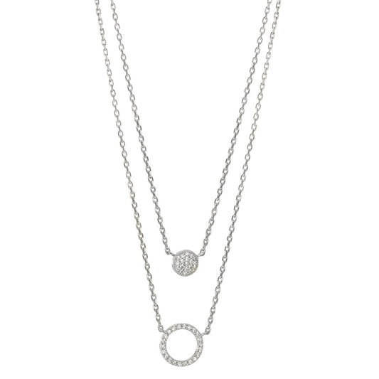 Necklace Silver Zirconia Rhodium plated 45 cm