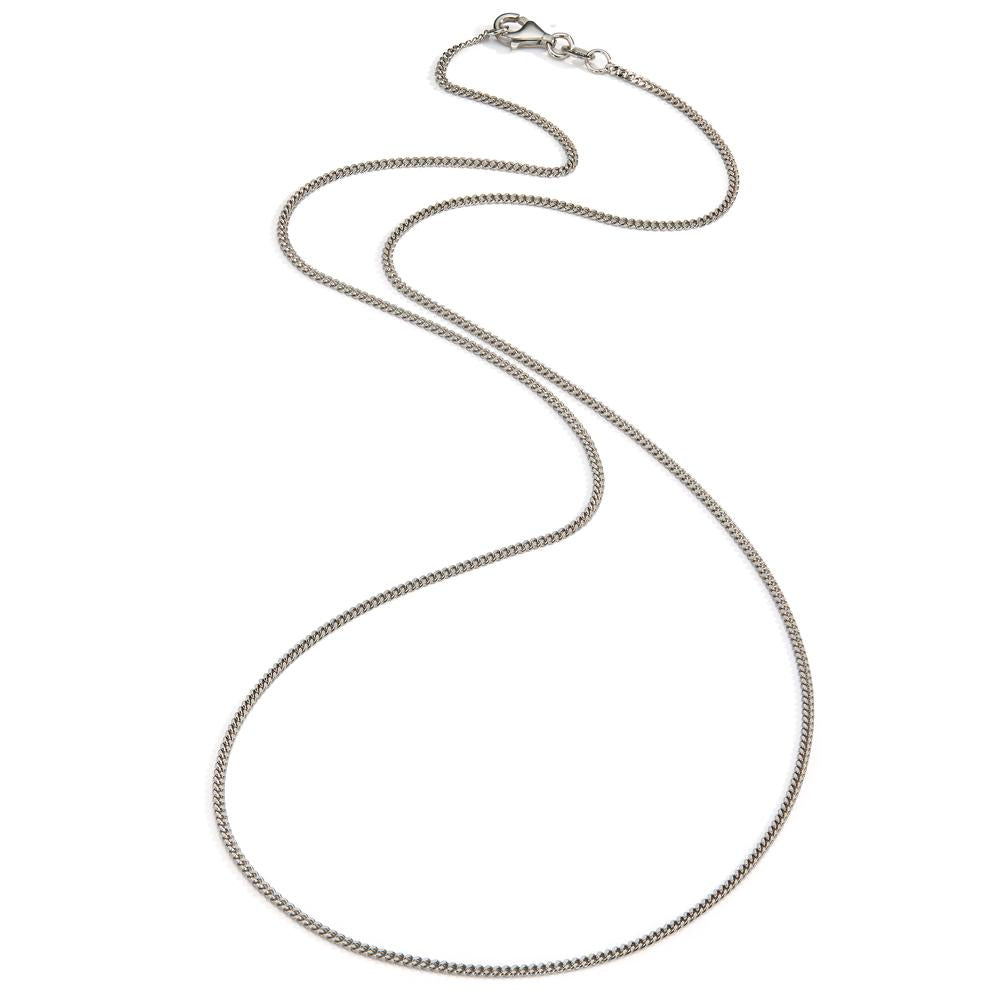 Curb-Necklace 9k White Gold 38 cm