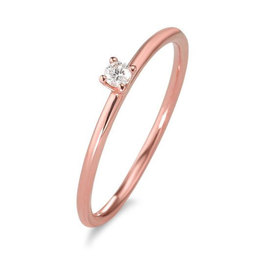 Solitaire ring 18k Red Gold Diamond 0.05 ct, w-si