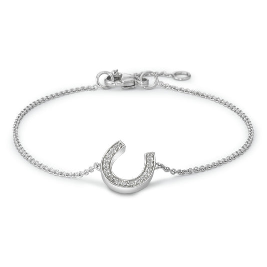 Bracelet 9k White Gold Zirconia 17 Stones 16-18 cm