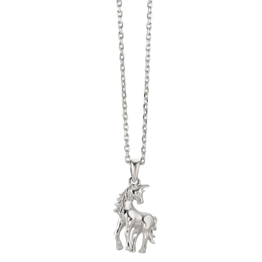 Necklace with pendant Silver Rhodium plated Unicorn 36-38 cm