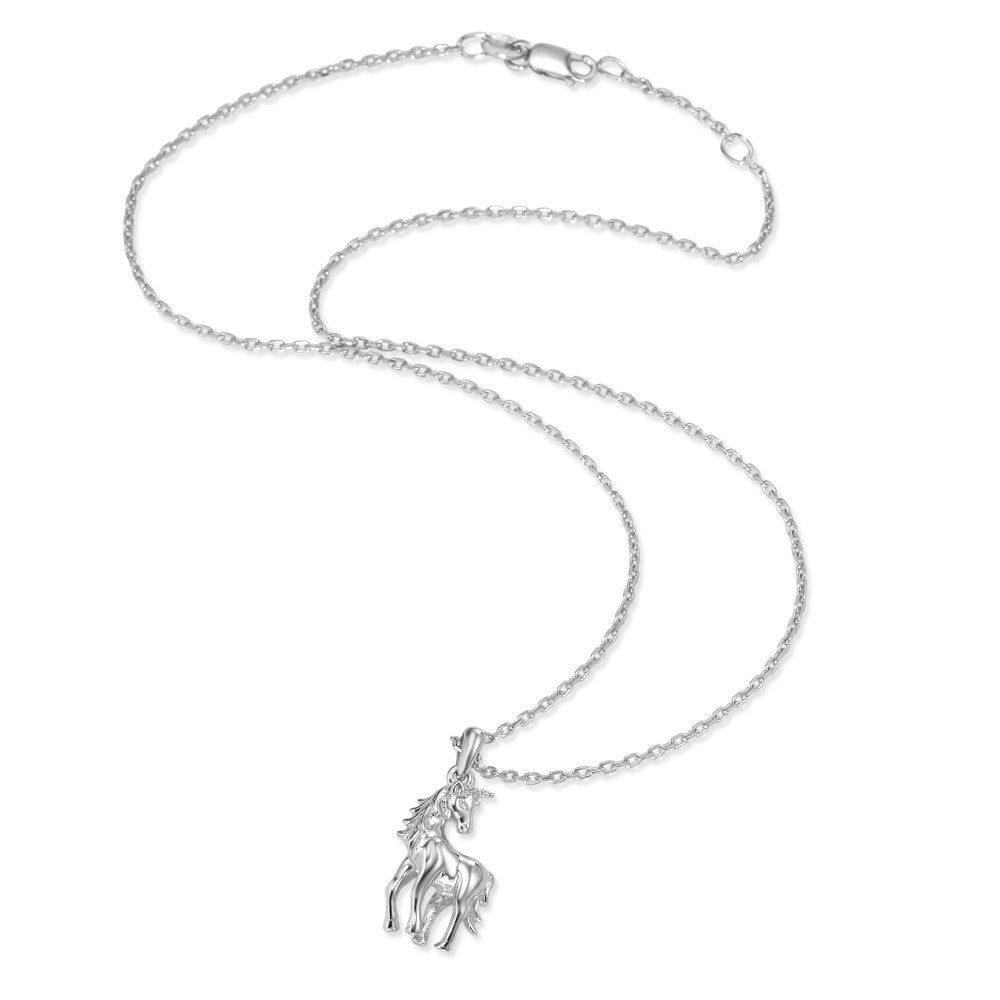 Necklace with pendant Silver Rhodium plated Unicorn 36-38 cm