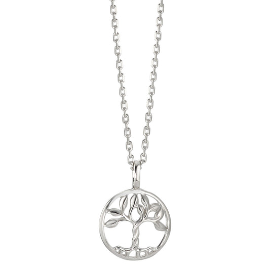 Necklace with pendant Silver Rhodium plated Tree Of Life 40-42 cm Ø14 mm