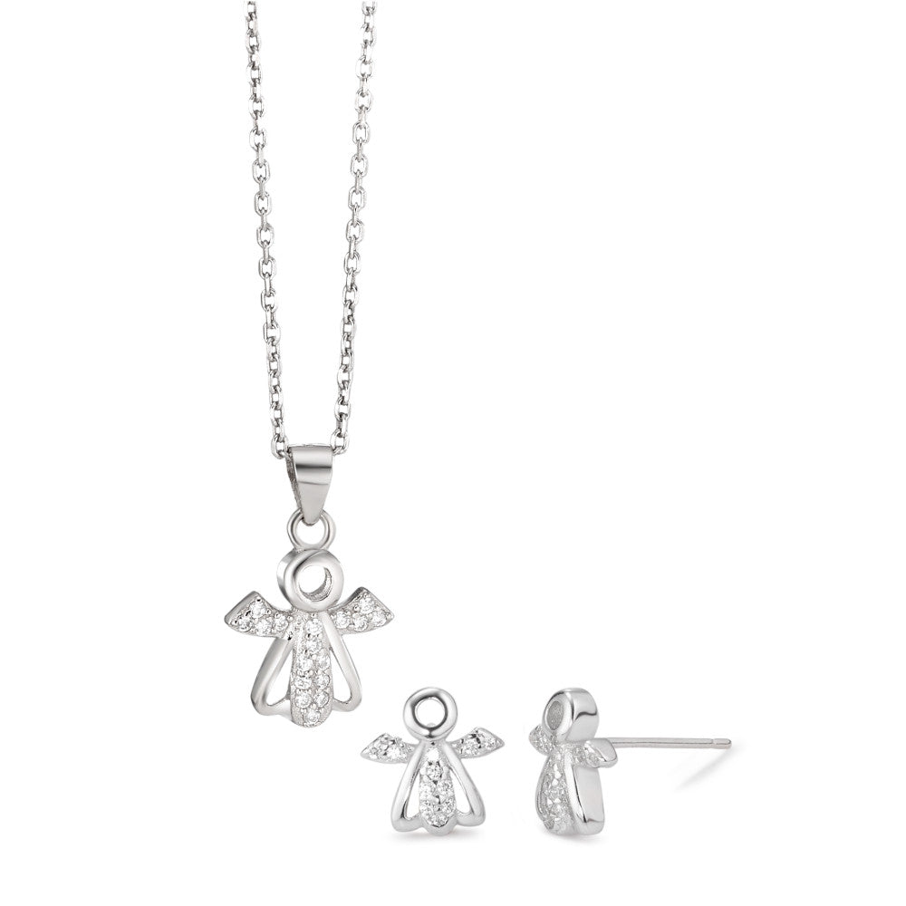 Set Silver Zirconia Rhodium plated Angel 38 cm