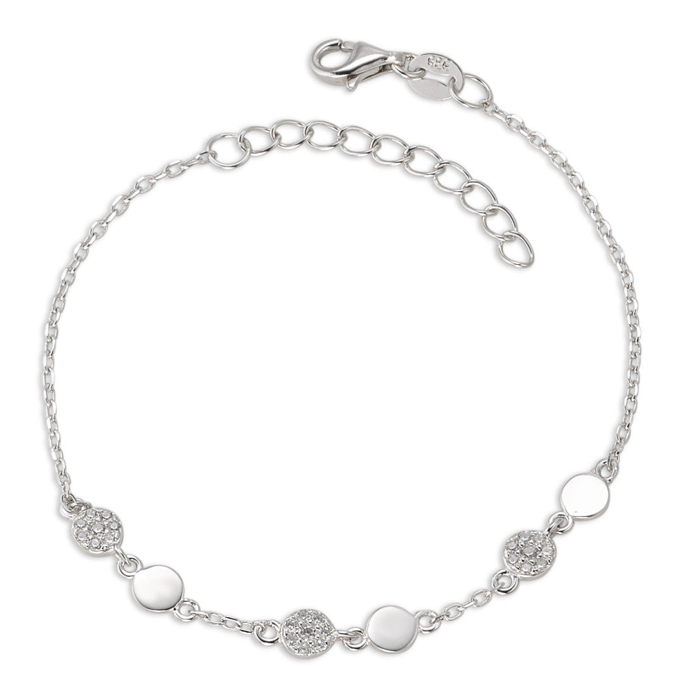 Bracelet Silver Zirconia Rhodium plated 15-18 cm