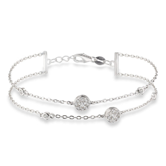 Bracelet Silver Zirconia Rhodium plated 16-19 cm