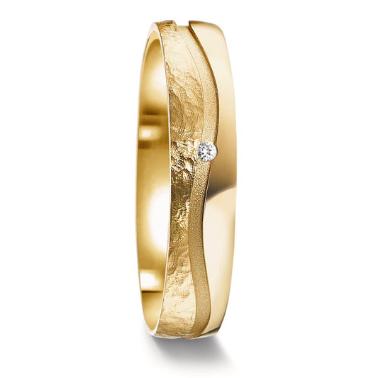 Wedding Ring 18k Yellow Gold Diamond 0.01 ct, w-si