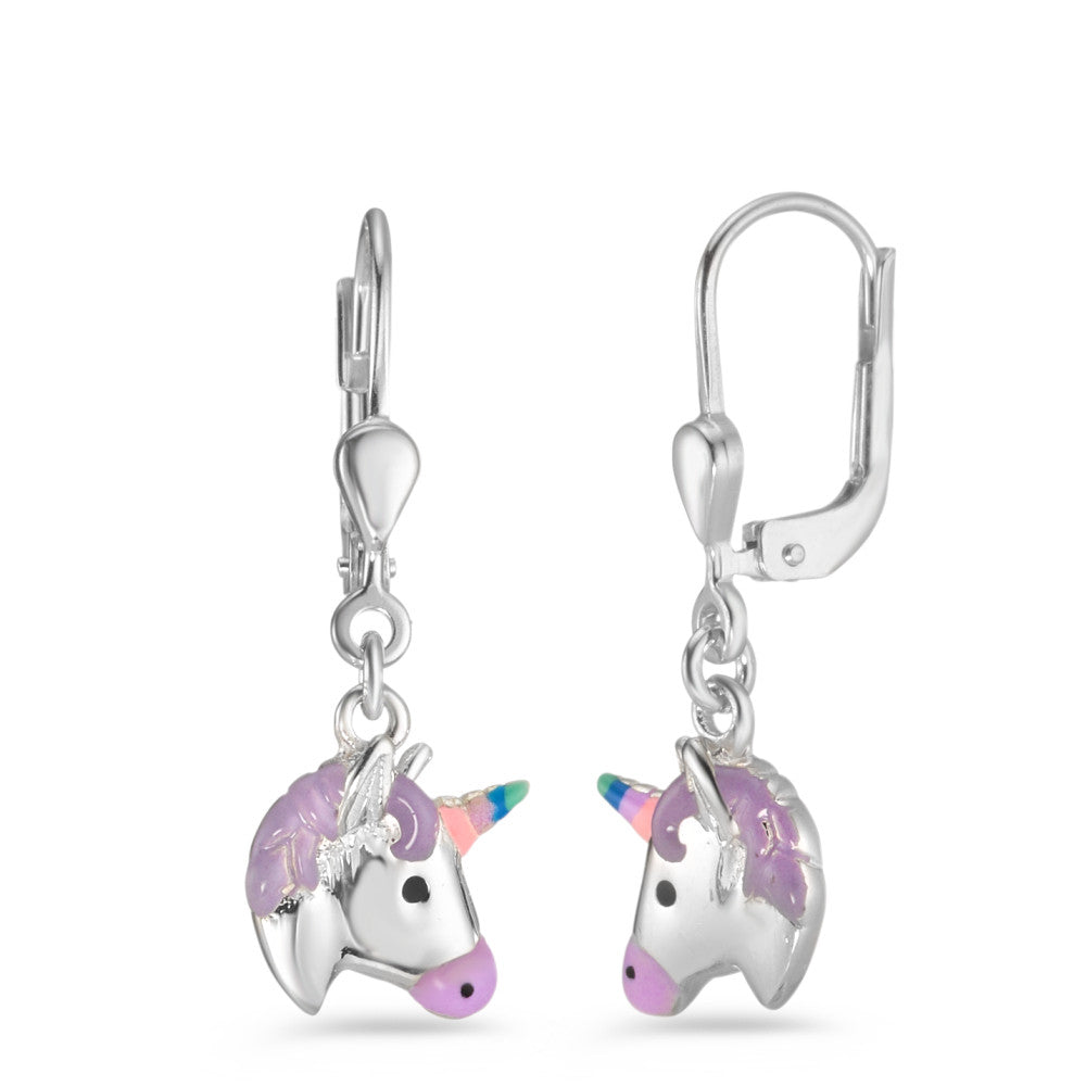 Drop Earrings Silver Lacquered Unicorn