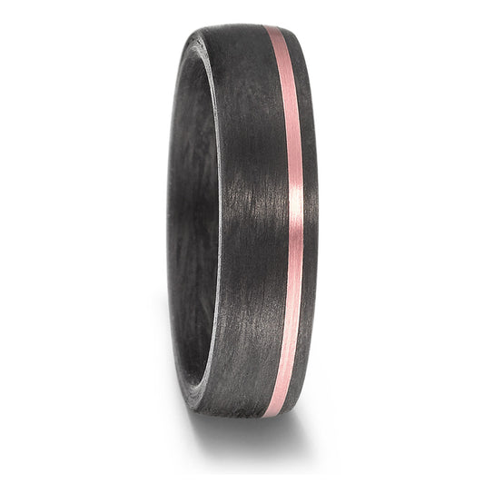 Wedding Ring 14k Rose Gold, Carbon