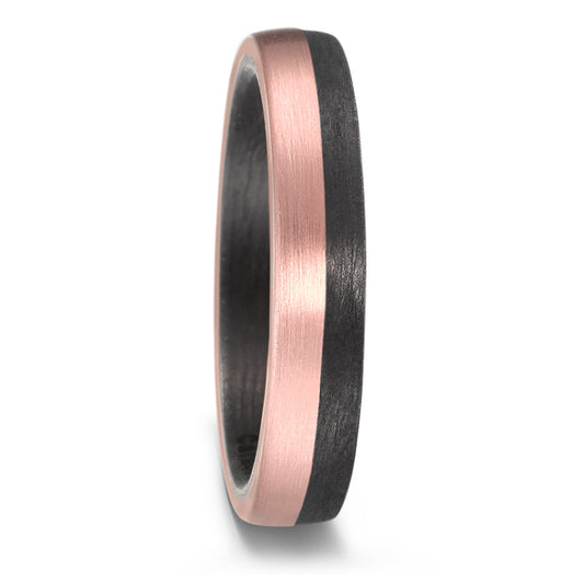 Wedding Ring 14k Rose Gold, Carbon