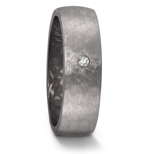 Wedding Ring Tantal 999, Carbon Diamond 0.03 ct, w-si