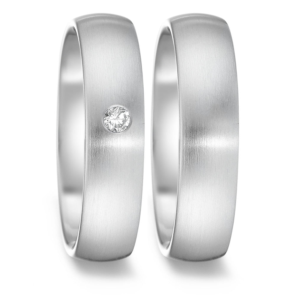 Wedding Ring Stainless steel Diamond 0.04 ct, tw-si