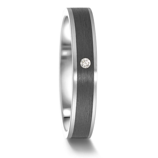 Wedding Ring Stainless steel, Carbon Diamond 0.02 ct, tw-si