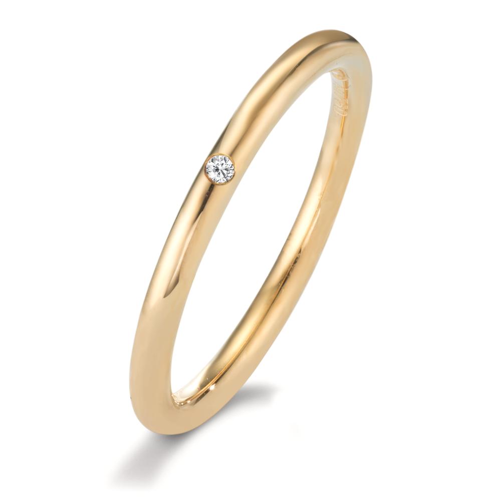 Stacking ring 18k Yellow Gold Diamond 0.01 ct, w-si