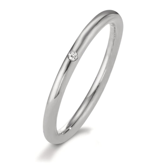 Stacking ring 18k White Gold Diamond 0.01 ct, w-si