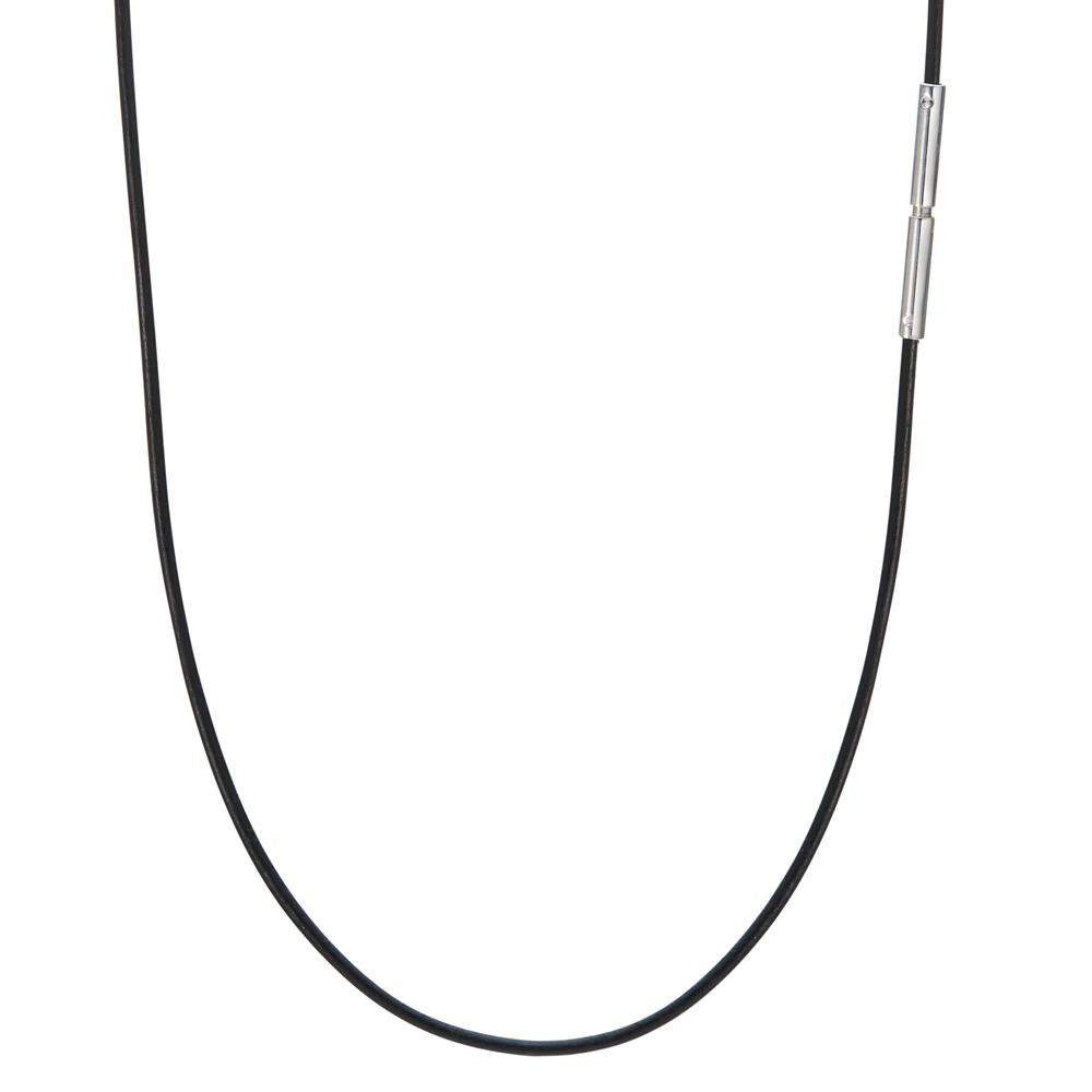 Necklace Leather, Stainless steel 38 cm Ø1 mm